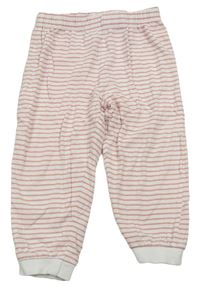 Růžovo-bílé pruhované pyžamové kalhoty Topomini