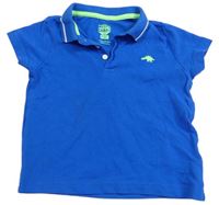 Modré polo tričko s výšivkou F&F