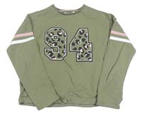 Khaki crop mikina se vzorovaným číslem M&S