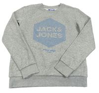 Šedá melírovaná mikina s potiskem Jack & Jones