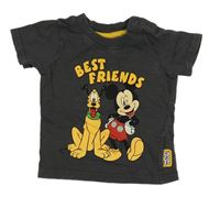 Tmavošedé tričko s Mickeym a Plutem Primark