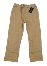 Nové - Hnědé plátěné chino kalhoty zn. Dunnes