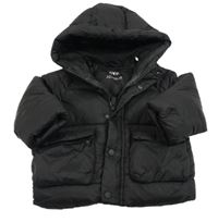 Černá šusťáková zimní bunda s kapucí Zara