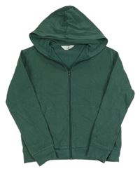 Tmavozelená propínací mikina s kapucí H&M
