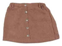 Starorůžová žebrovaná sukně Shein