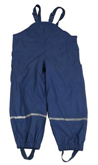 Tmavomodré nepromokavé zateplené laclové kalhoty Lupilu