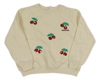 Béžová mikina s třešněmi s flitry H&M