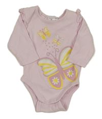 Světlerůžové body s motýly a volánky Ergee