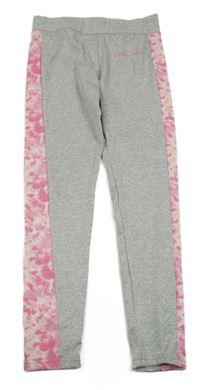 Šedo-růžové sportovní legíny s batikovaným pruhem Ergeenomixx