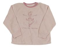 Světlerůžové sametové pyžamové triko s baletkou