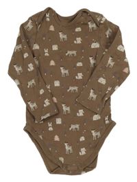 Hnědé body se zvířaty a domky C&A