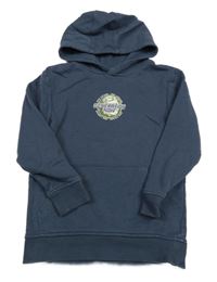 Tmavomodrá mikina se zeměkoulí a kapucí George