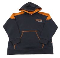 Tmavomodro-cihlová mikina s nápisem a kapucí Esprit