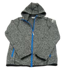 Tmavošedá melírovaná pletená propínací funkční mikina s kapucí Ice Peak