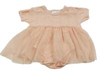 Světlerůžové perforované body s tylovou sukní Ergee