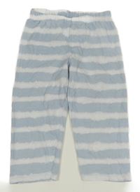 Světlemodro-bílé batikované capri legíny Yigga