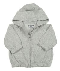 Světlešedá melírovaná propínací mikina s kapucí Primark