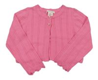 Tmavorůžové perforované propínací svetrové bolerko