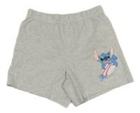 Šedé melírované bavlněné kraťasy se Stitchem Primark