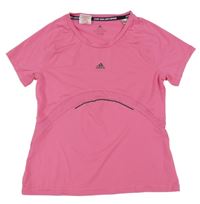 Růžové sportovní funkční tričko s logem Adidas