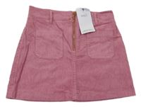 Nové - Starorůžová manšestrová sukně se zipem M&S