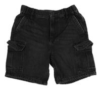 Černé riflové cargo kraťasy River Island