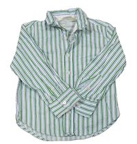 Bílo-zeleno-modrá pruhovaná košile H&M