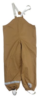 Hnědé šusťákové laclové zateplené kalhoty tcm
