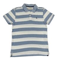 Bílo-modré pruhované polo tričko H&M