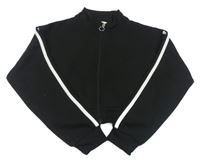Černá crop mikina s bílým pruhem zn. Matalan
