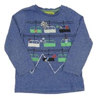 Modré melírované triko s lanovkou 