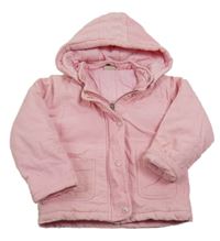 Růžová manšestrová zateplená bunda s kapucí Cherokee