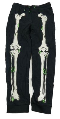 Černé tepláky s kostmi Tu