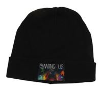 Černá žebrovaná čepice s Among US