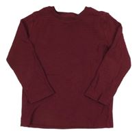 Vínové žebrované triko Nutmeg