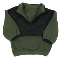 Tmavozeleno-černá šusťáková/fleecová mikina George