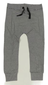 Černo-bílé pruhované lehké tepláky George