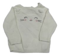 Bílý svetr s kočkou C&A