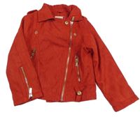 Nové - červený semišový jarní křivák 