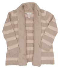 Světlerůžový pruhovaný svetrový cardigan 