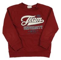 Vínová mikina s nápisem 