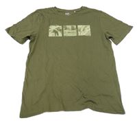 Khaki tričko s potiskem Yigga