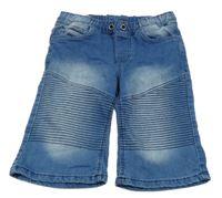 Modré teplákové riflové kraťasy s žebrováním Y.F.K.