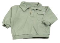 Světlezelená mikina s kapsičkou a límečkem F&F