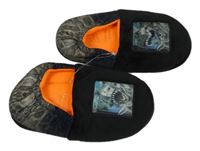 Nové - Černé plyšové bačkory s dinem dunnes vel. 32