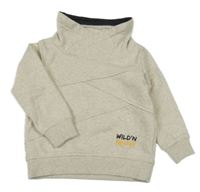 Smetanová melírovaná mikina s komínovým límcem Dopodopo