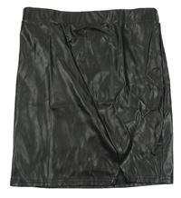 Černá koženková sukně shein