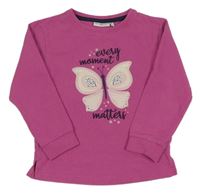 Růžová lehká mikina s motýlkem 