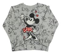 Šedá vzorovaná mikina s Minnie Disney