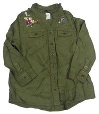 Khaki halenka s květy Cherokee